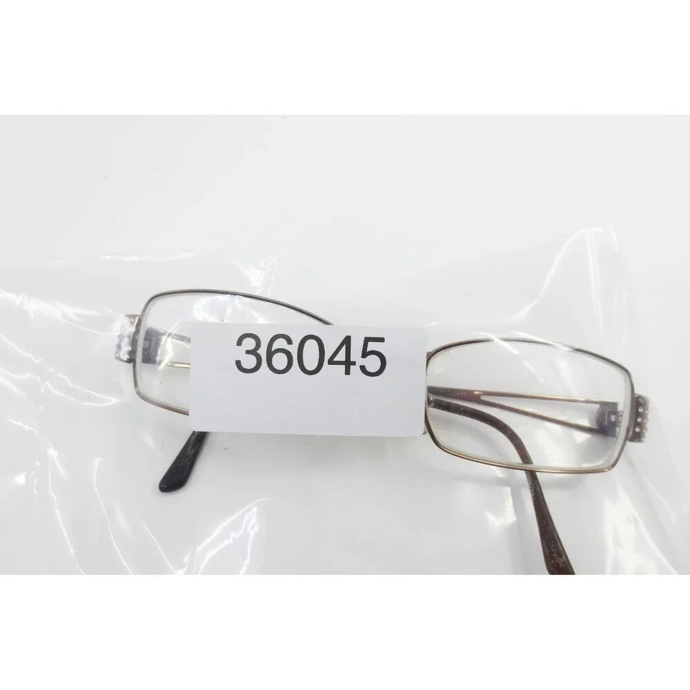 Versace Eyeglasses Medusa Rhinestone Metal Rectangular Frame Bronze 36045